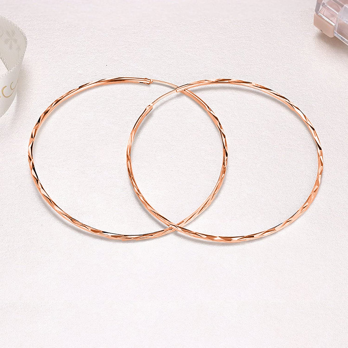 925 Sterling Silver Circle Endless Hoop Earrings