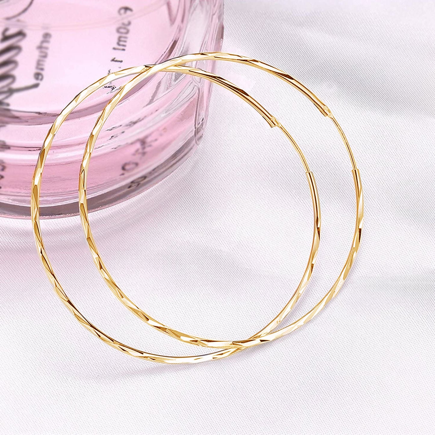925 Sterling Silver Circle Endless Hoop Earrings