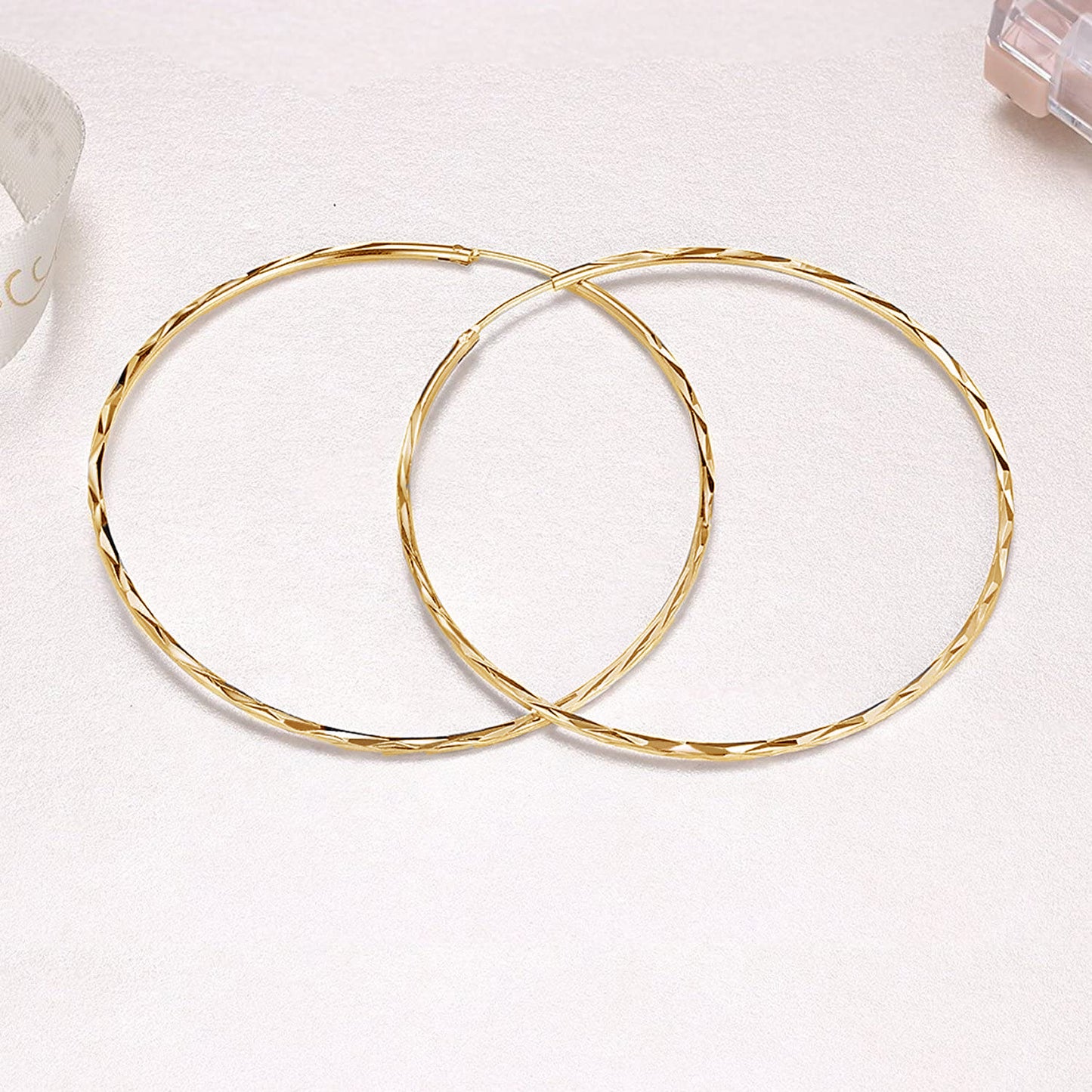 925 Sterling Silver Circle Endless Hoop Earrings