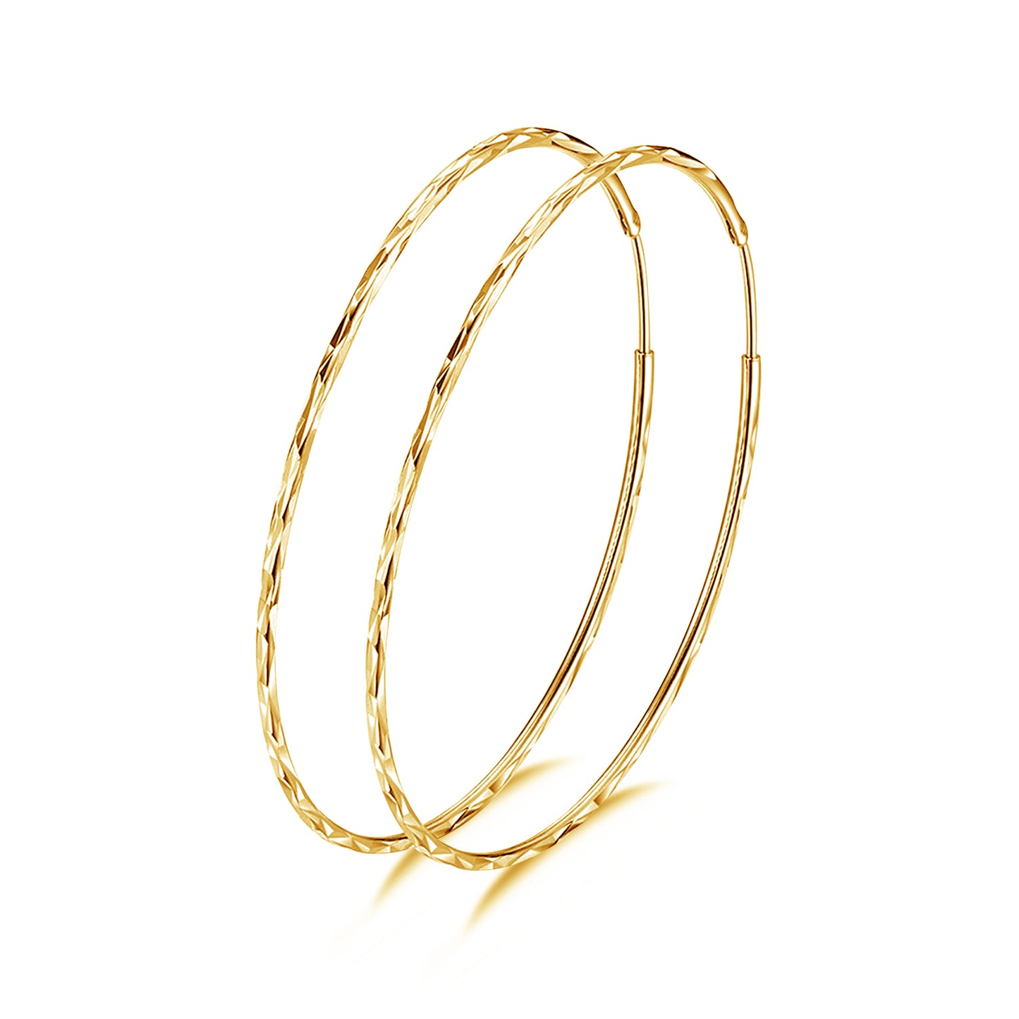 925 Sterling Silver Circle Endless Hoop Earrings