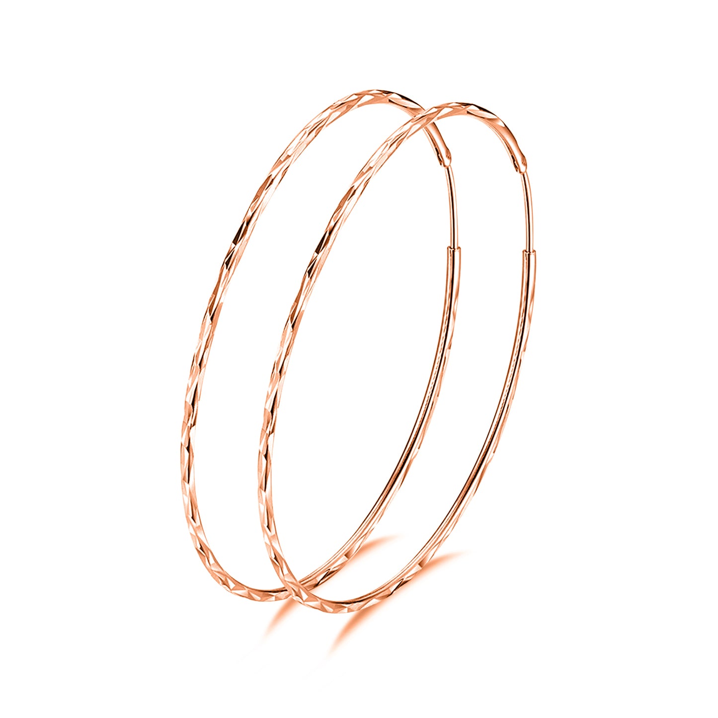 925 Sterling Silver Circle Endless Hoop Earrings