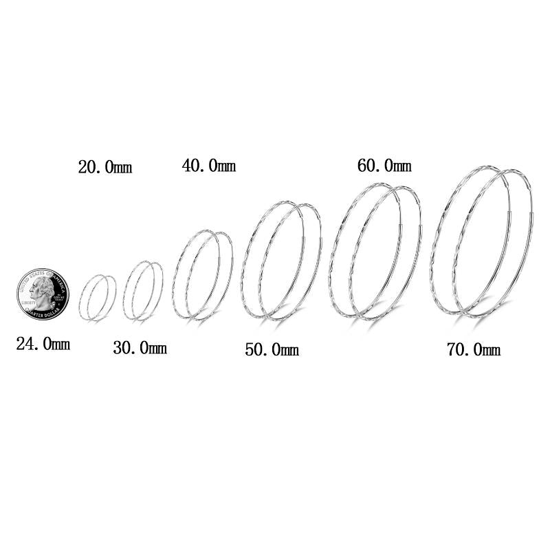 925 Sterling Silver Circle Endless Hoop Earrings