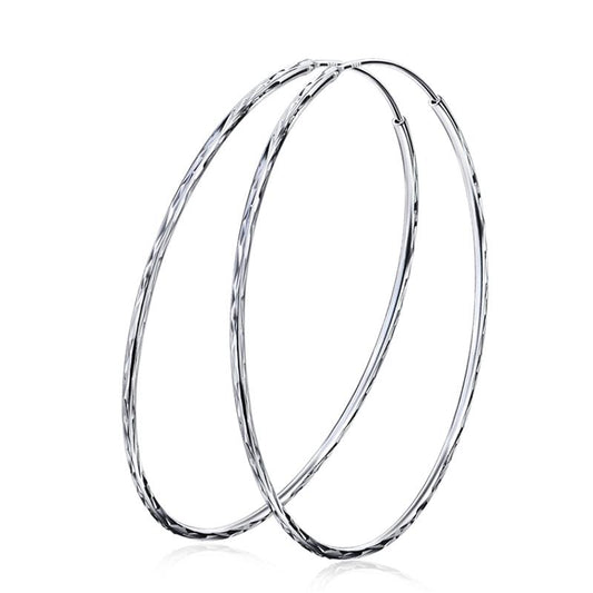 925 Sterling Silver Circle Endless Hoop Earrings