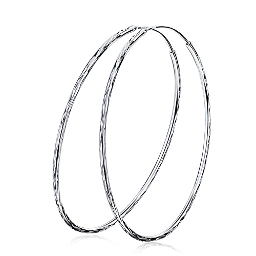 925 Sterling Silver Circle Endless Hoop Earrings
