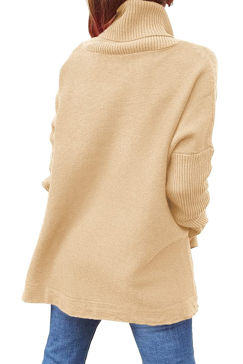 Turtleneck Sweater Mid Length Batwing Sleeve
