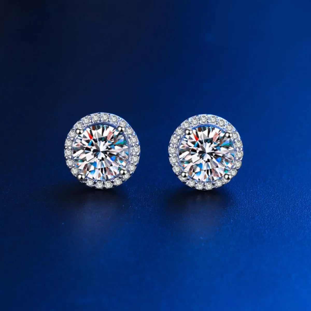 1 Carat Moissanite 925 Sterling Silver Stud Earrings