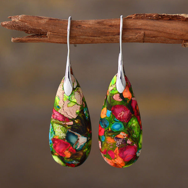 Natural Stone Bohemian Emperor Stone Drop Earrings